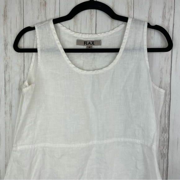 Flax small white 100% linen tank - Picture 3 of 5
